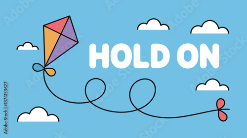 Kite flying on a windy day Vector