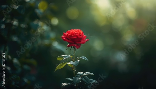 Vivid red flowers and roses grow in a dense green garden, highlighting seasonal plant growth, International Flower Day