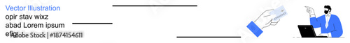 Digital accessibility, online identity verification, secure transactions, user authentication, remote work, digital tools. A hand offering an ID card, user at a laptop. Digital accessibility