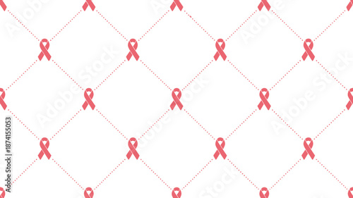 Pattern of pink ribbons Vector