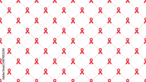 Pattern of red awareness ribbons Vector