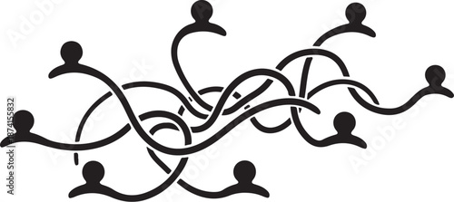 Connected People Network Community Teamwork Partnership Illustration