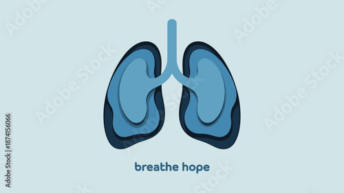 Illustration of human lungs with inspirational message Vector