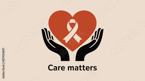 Hands holding a heart with a ribbon Vector