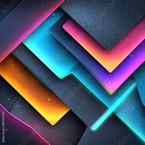 Abstract Geometric Shapes In Vibrant Colors