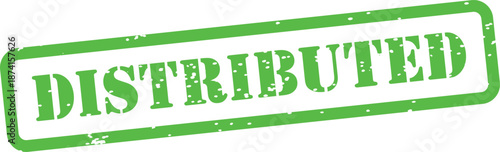 Green distributed stamp on white background