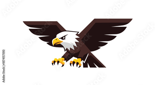 A powerful stylized eagle illustration with wings spread wide, showcasing strength and vigilance, ideal for dynamic branding and iconic design