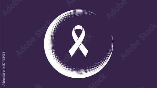 White ribbon awareness symbol Vector