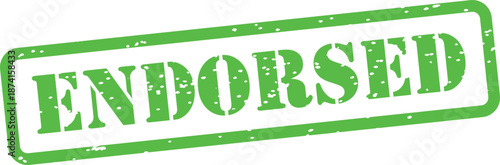 Green endorsed stamp on white background