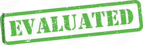 Green evaluated stamp on transparent background