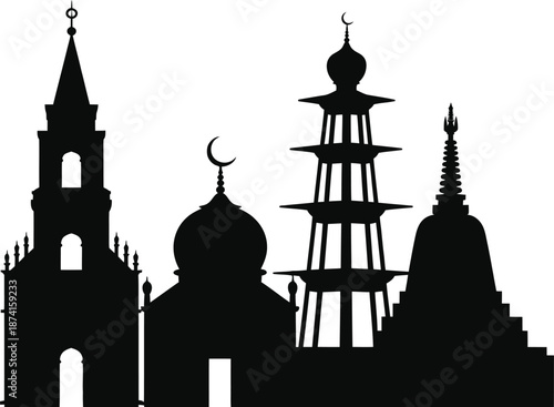 Religious Architecture Silhouettes