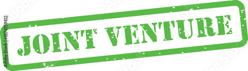 Green joint venture rubber stamp on transparent background