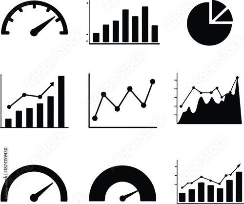 Set of Business and Finance Charts
