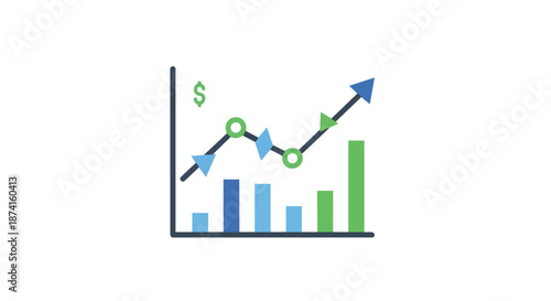 Financial growth visualization showcasing market analytics and upward business performance trends