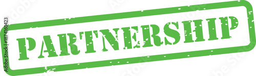 Green partnership stamp with distressed texture