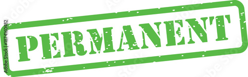 Green permanent stamp seal with distressed texture