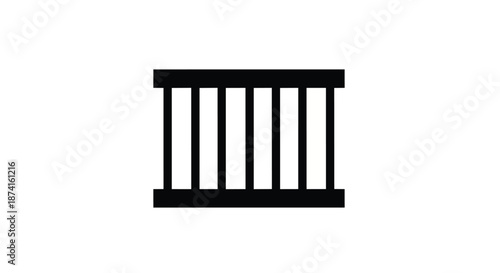 This stark monochromatic graphic illustration profoundly symbolizes the concept of confinement, representing boundaries, imprisonment, and