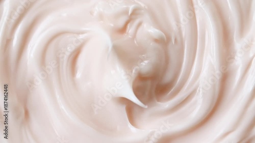 Pink Smooth Skin Cream Texture. Beauty Facial Cosmetics. Women's Cosmetics Skincare. Macro Shot of Natural Organic Cosmetics, Medicine. Production Close-up. Slow Motion . High quality 4k footage
