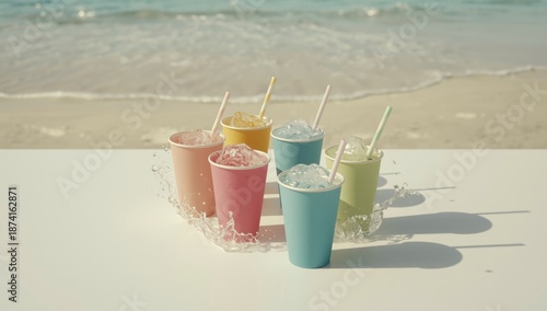 Chilled Long Island tea presented in bright cups, suitable for casual social gatherings