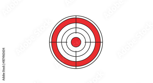A detailed illustration of a red and white target with crosshairs, symbolizing precision, strategic goals, and successful achievement. Ideal for any