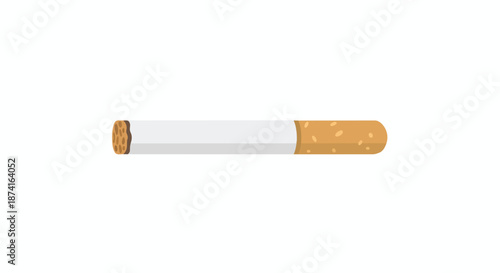 Cleanly rendered single tobacco stick illustration conveying smoking, addiction, or health risk concepts on a white backdrop