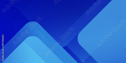 Abstract Blue Geometric Layered Background with Rounded Shapes and Gradient Tones, Modern Minimal Design for Business Presentation, Corporate Banner, Website Header, Technology Branding and Profession