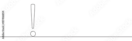 A continuous line drawing of an exclamation mark, symbolizing attention, warning, or surprise