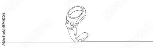 Continuous line drawing of a gaming ring controller, symbolizing immersive gaming and advanced technology