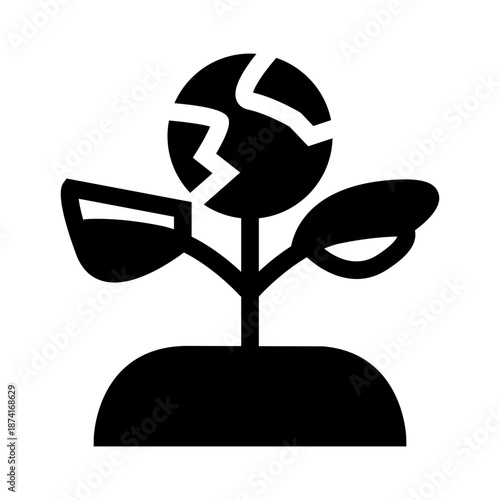 sustainable growth glyph icon symbol vector