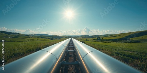 Wallpaper Mural Gas pipeline Gazelle, section of Nord Stream traversing a sunny landscape, highlighting operational safety in high temperature conditions Torontodigital.ca