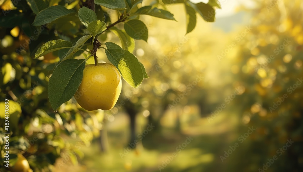 custom made wallpaper toronto digitalJuicy apple on tree branch in orchard, highlighting seasonal harvest