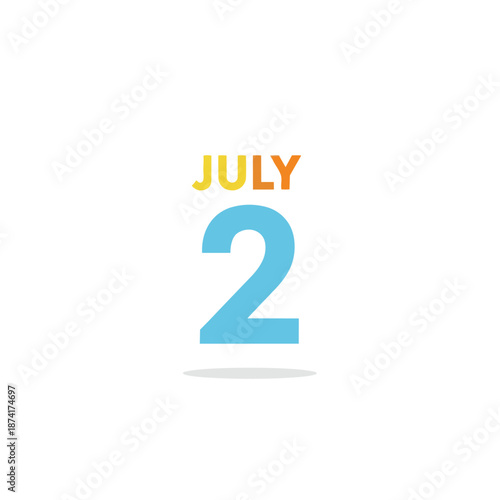 Vibrant illustrative graphic depicting July 2, ideal for digital calendars and event planning