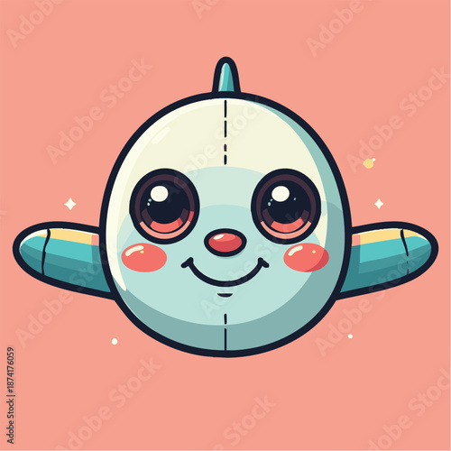 a cartoon plane with big eyes