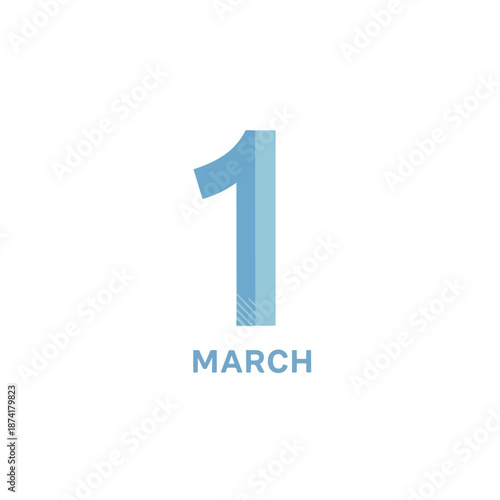 Commemorating the arrival of the third month, this graphic distinctly highlights the inaugural day, symbolizing new beginnings and calendar