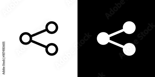 Share icon concept with flat Black White Background. Vector illustration.