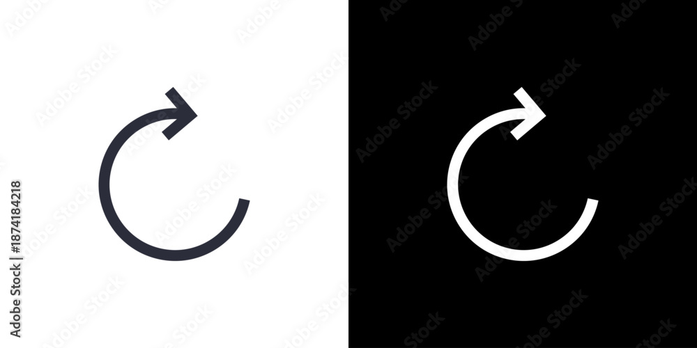 Foto Refresh icon concept with flat Black White Background