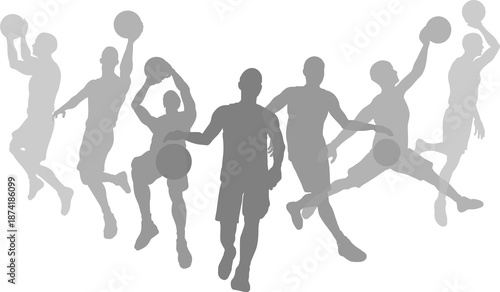 Silhouette basketball playe...