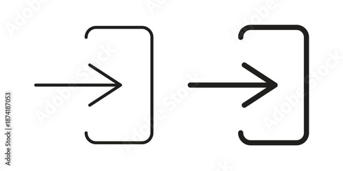 Sign out icon flat and stroke collection for ui ux work.