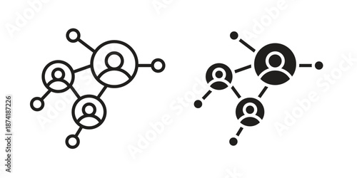 Social network icon flat and stroke collection for ui ux work.