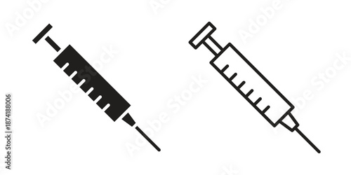 Syringe icon flat and stroke collection for ui ux work.