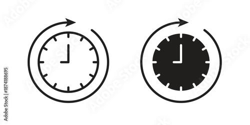 Time forward icon flat and stroke collection for ui ux work.