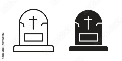 Tombstone icon flat and stroke collection for ui ux work.