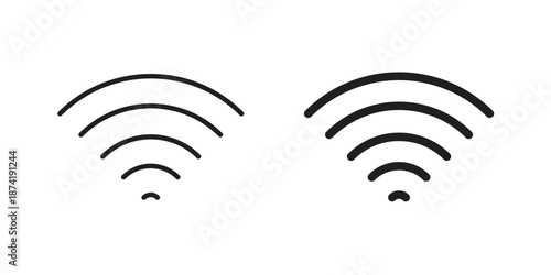 Bild auf Leinwand Wifi icon flat and stroke collection for ui ux work.