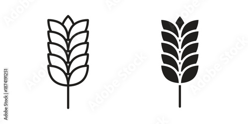 Wheat icon flat and stroke collection for ui ux work.