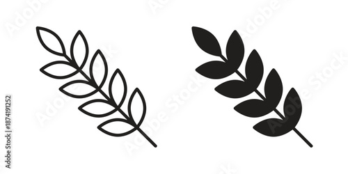 Wheat icon flat and stroke collection for ui ux work.