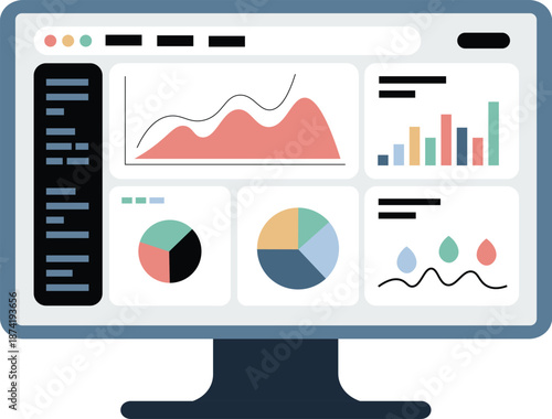 Advanced Analytics Admin Dashboard Interface with Charts and Data Visualization