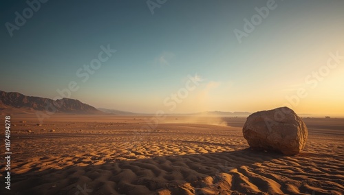 Sparse desert scene in Egypt highlighting erosion and climate impact