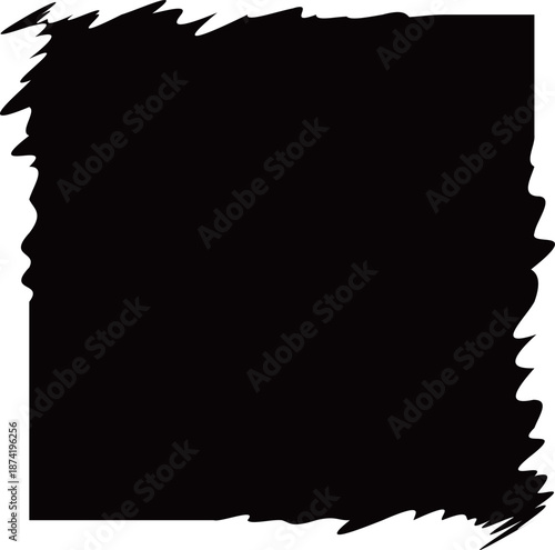 グリッチ風の正方形フレーム　ブラック