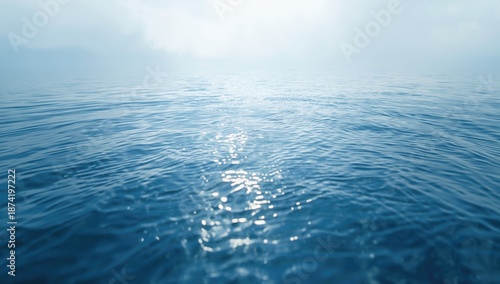 River scene with blue water and overcast sky, ideal for landscape or abstract texture use