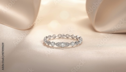 Silver bracelet jewelry as a fashionable accessory, highlighting reflective surface and design details
